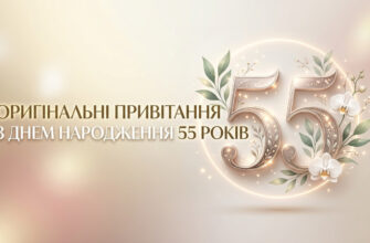 привітання з днем народження 55 років листівка
