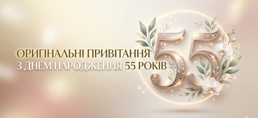 привітання з днем народження 55 років листівка