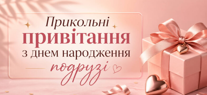 прикольні привітання з днем народження подрузі листівка