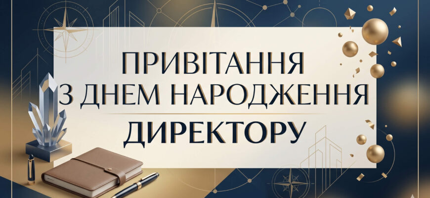 привітання директору з днем народження листівка