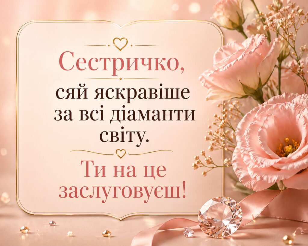 гарне привітання для сестри з днем народження в прозі