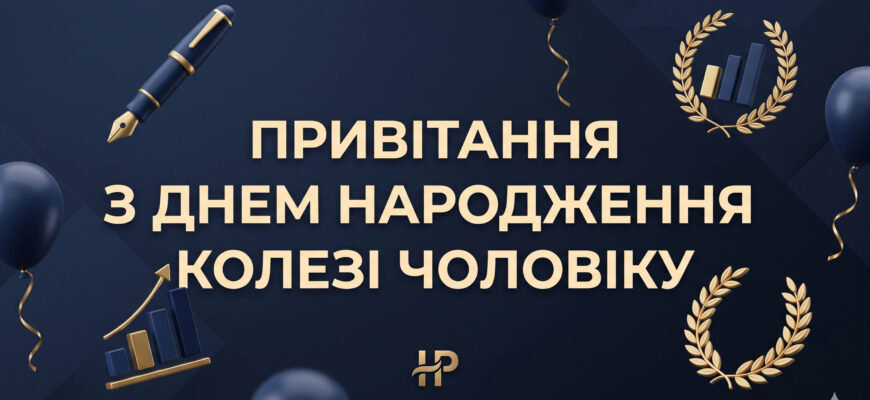 привітання колезі чоловіку з днем народження листівка