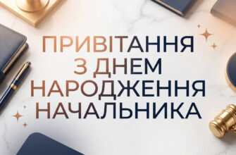привітання начальнику з днем народження листівка