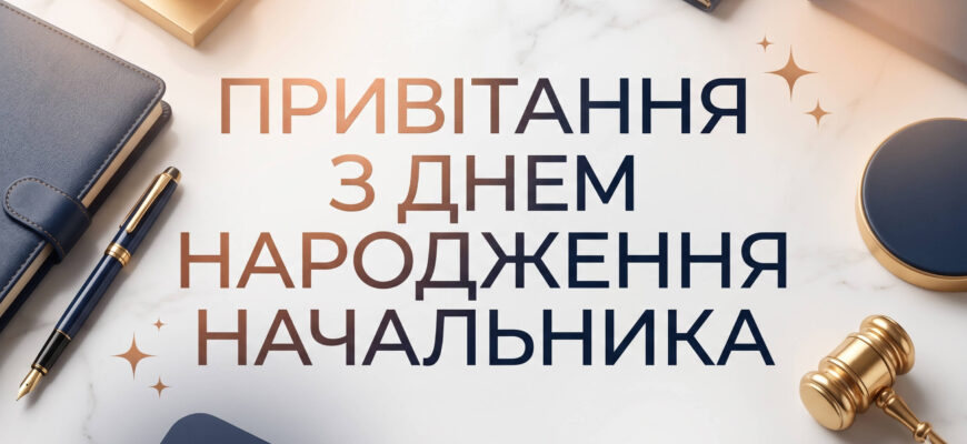привітання начальнику з днем народження листівка