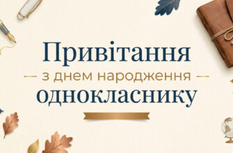 привітання з днем народження однокласнику листівка