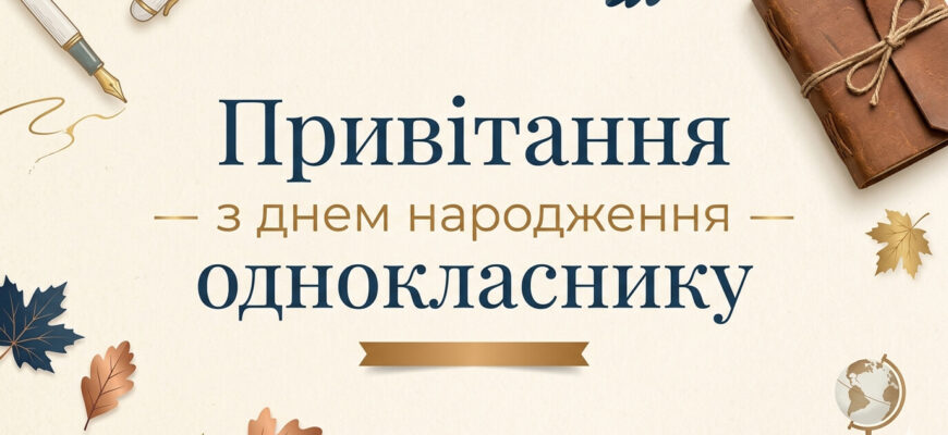 привітання з днем народження однокласнику листівка