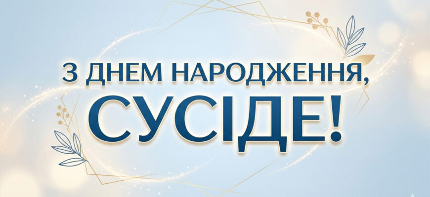 привітання з днем народження сусід листівка