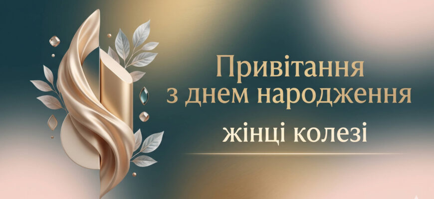 привітання з днем народження жінці колезі листівка