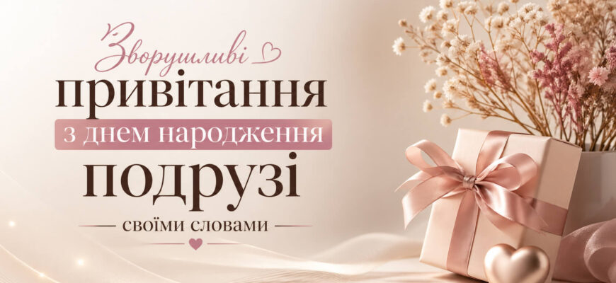 зворушливі привітання з днем народження подрузі своїми словами листівка